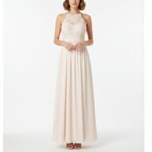 Forever New Women's Maxi Dress Long Lace beaded bodice Chiffon Pale Pink 2